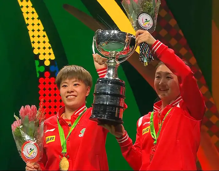 2023 World Championships - Women's Doubles Champions - Wang Yidi and Chen Meng (China)