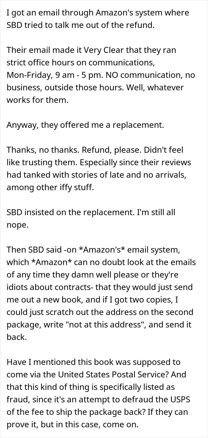 Text conversation showing a customer's persistence leading to resolution after an order is delayed in delivery.