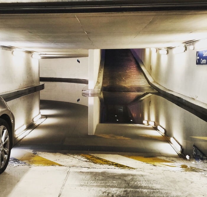 Surreal Puddle In A Parking Garage