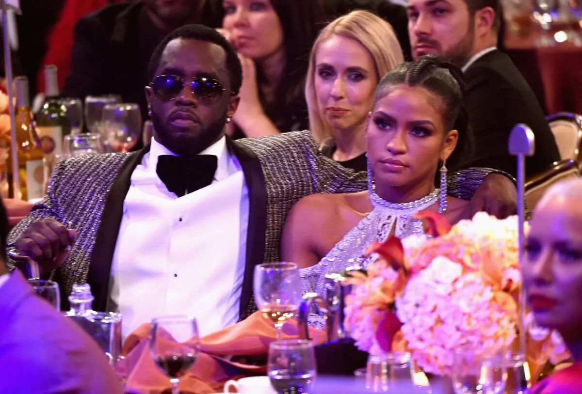 Sean 'Diddy' Combs sitting next to Cassie at the Pre-GRAMMY Gala and Salute to Industry Icons.