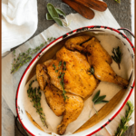 Sous vide whole chicken pinterest graphic.