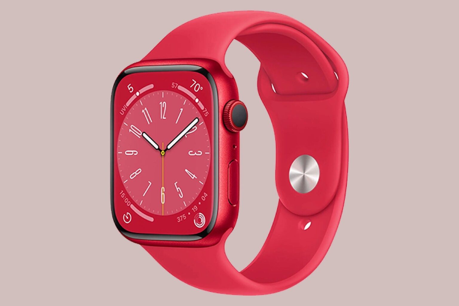 Product photo of a refurbished Apple Watch Series 8 45mm Wi-Fi + Cellular Product (Red) Edition.