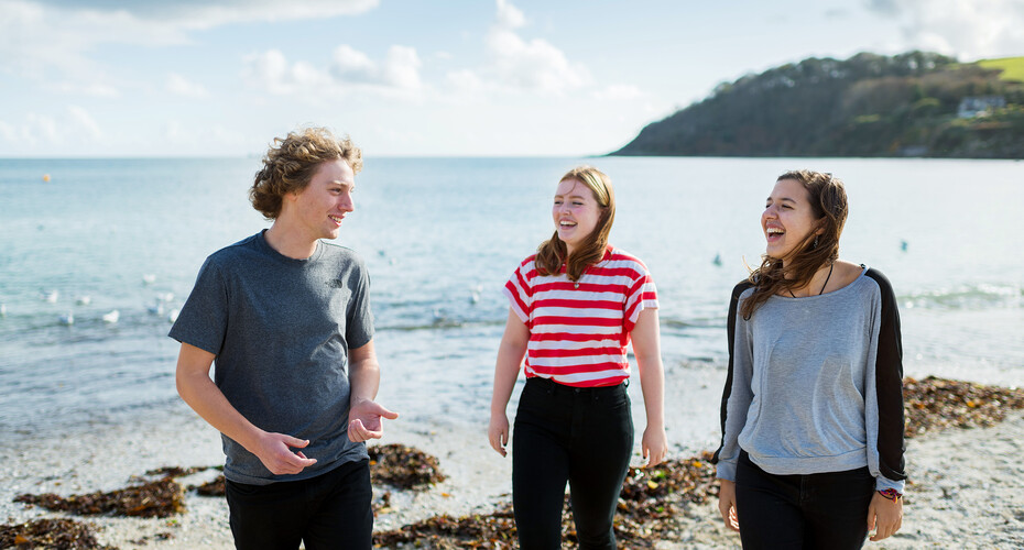 Students on Swanpool Beach