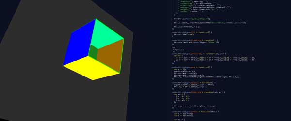 Cube spinning in space