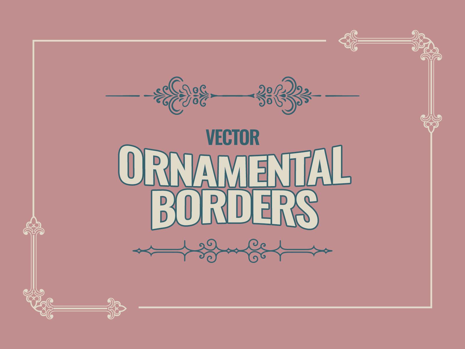 Vintage Ornamental Border Illustration Elements