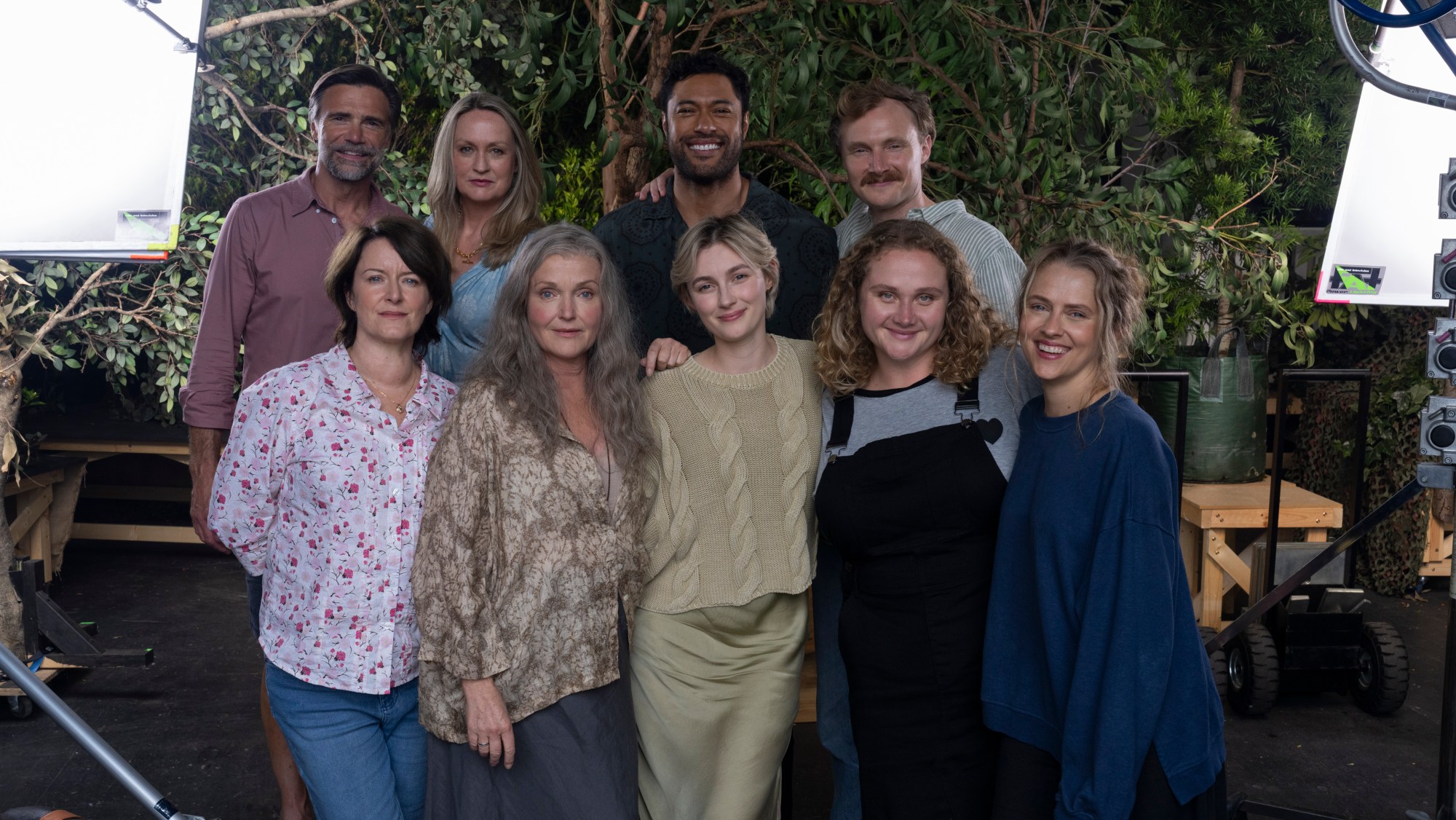 The cast of The Last Anniversary Front row L-R) Susan Prior, Miranda Richardson, Claude Scott-Mitchell, Danielle Macdonald and Teresa Palmer. (Back row L-R): Jeremy Lindsay Taylor, Helen Thomson, Uli Latukefu and Charlie Garber.