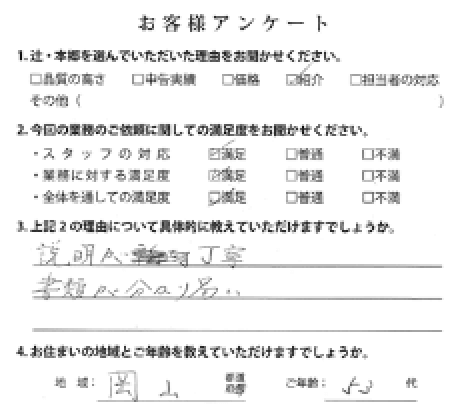 岡山県の女性（50代）の声