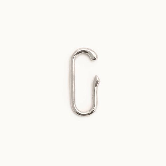 yʐ^zAROM. SMALL ELLIPTICAL EAR CUFF SS Silver