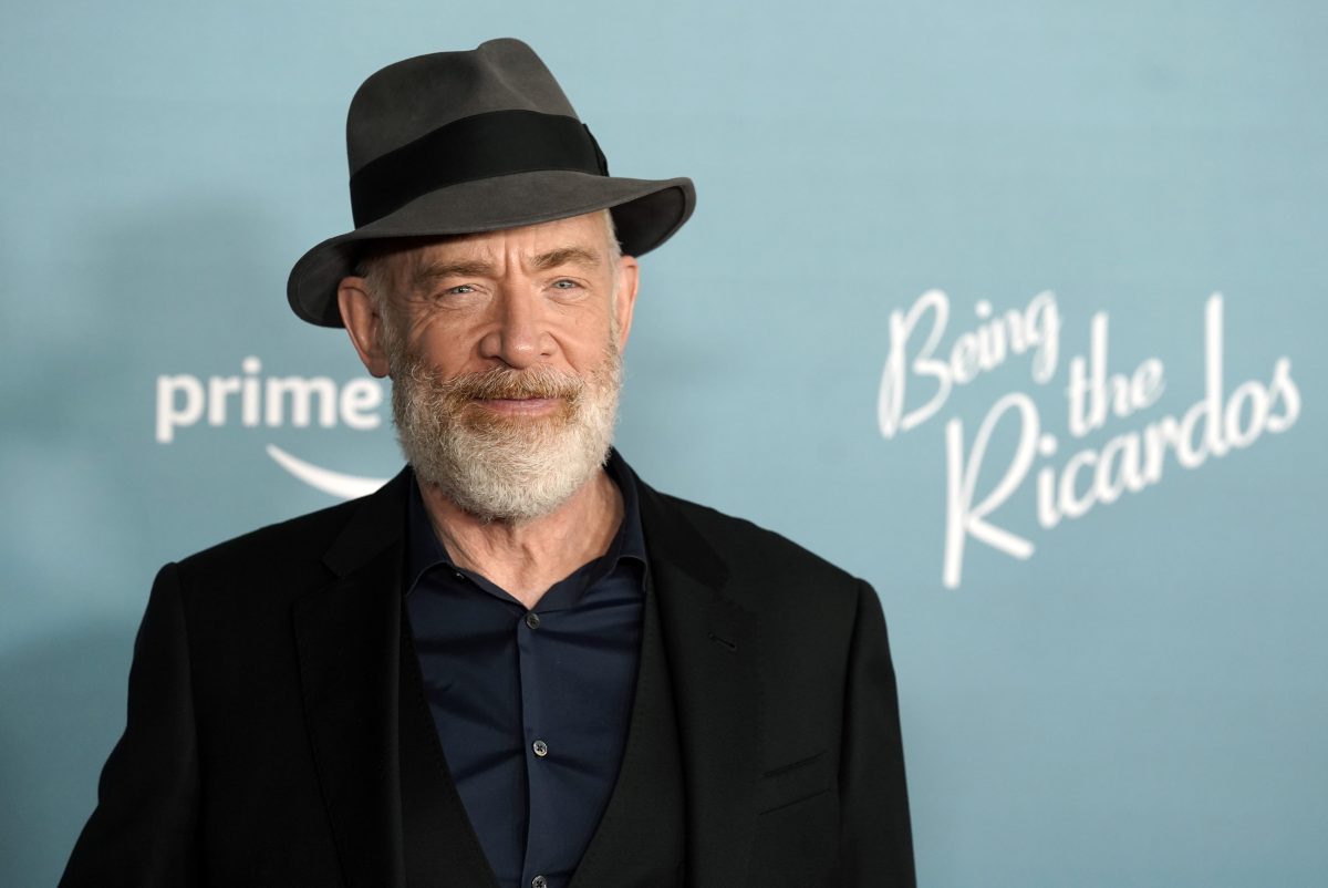 J.K. Simmons, a cast member in "Being the Ricardos," poses at the premiere of the film, Monday, Dec. 6, 2021, at The Academy Museum in Los Angeles. (AP Photo/Chris Pizzello)