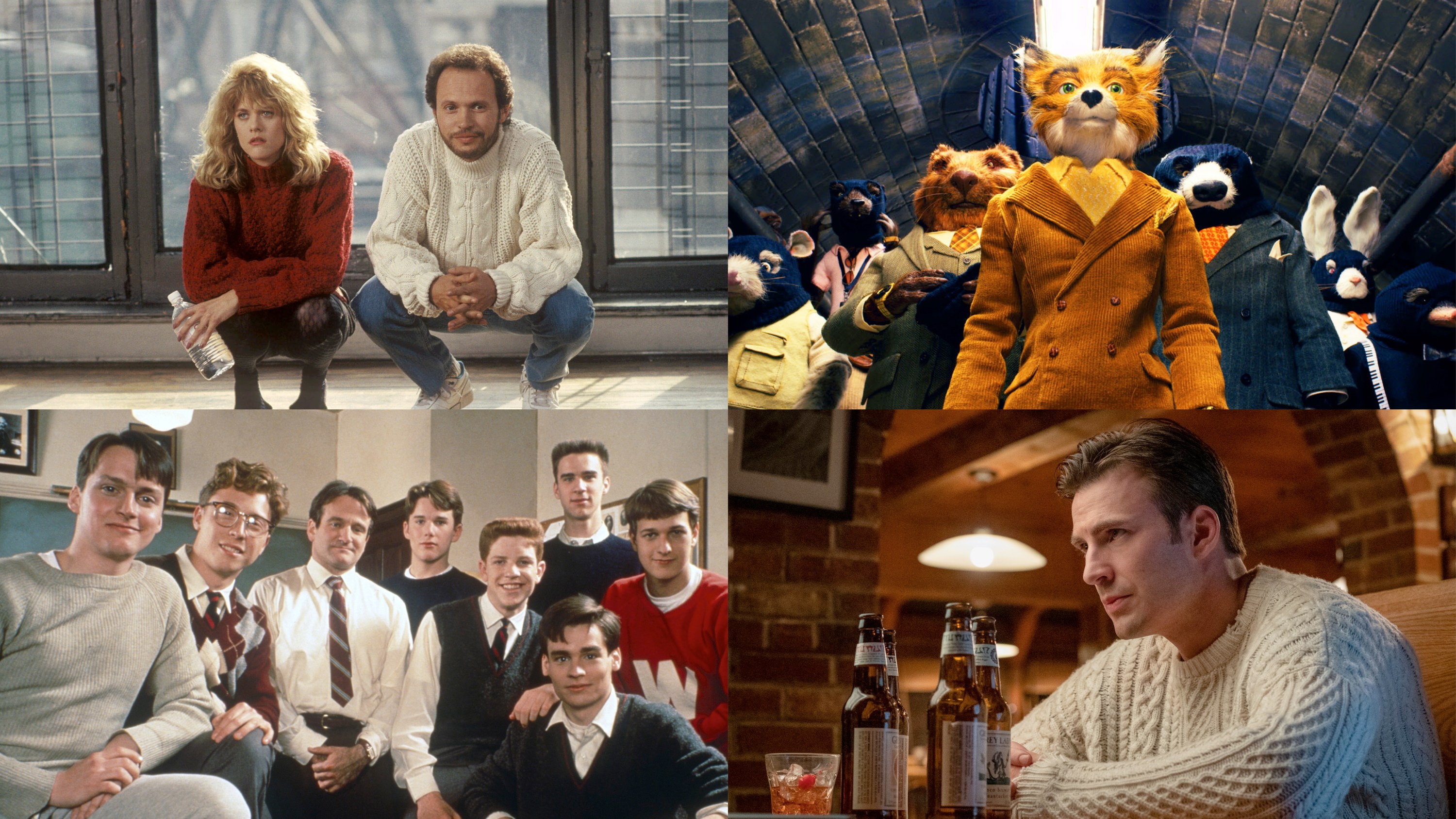 When Harry Met Sally, Fantastic Mr. Fox, Dead Poets Society, Knives Out