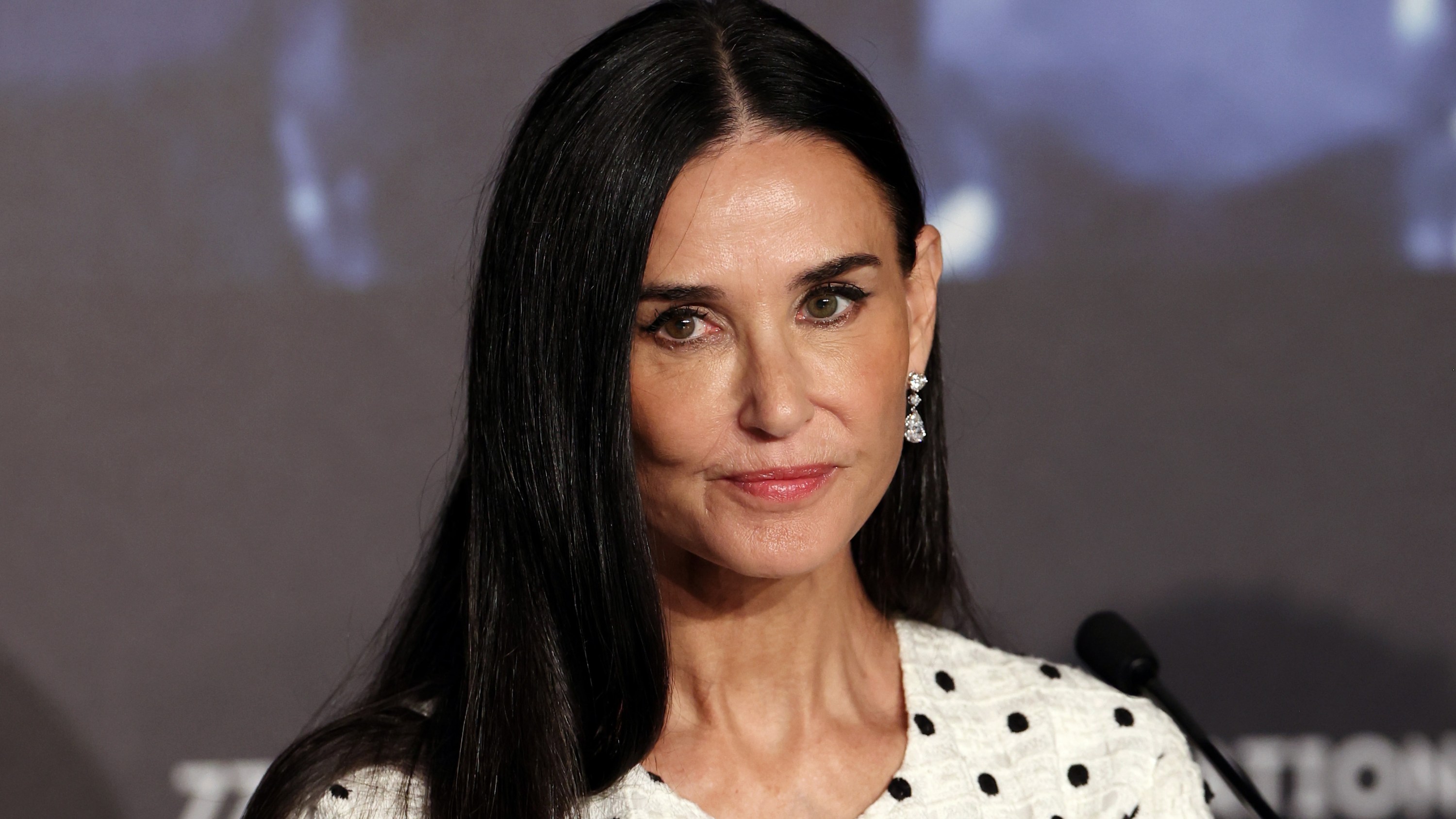 CANNES, FRANCE - MAY 20: Demi Moore attends 'The Substance' press conference ahead of the 77th annual Cannes Film Festival at Palais des Festivals on May 20, 2024 in Cannes, France. (Photo by Pascal Le Segretain/Getty Images)