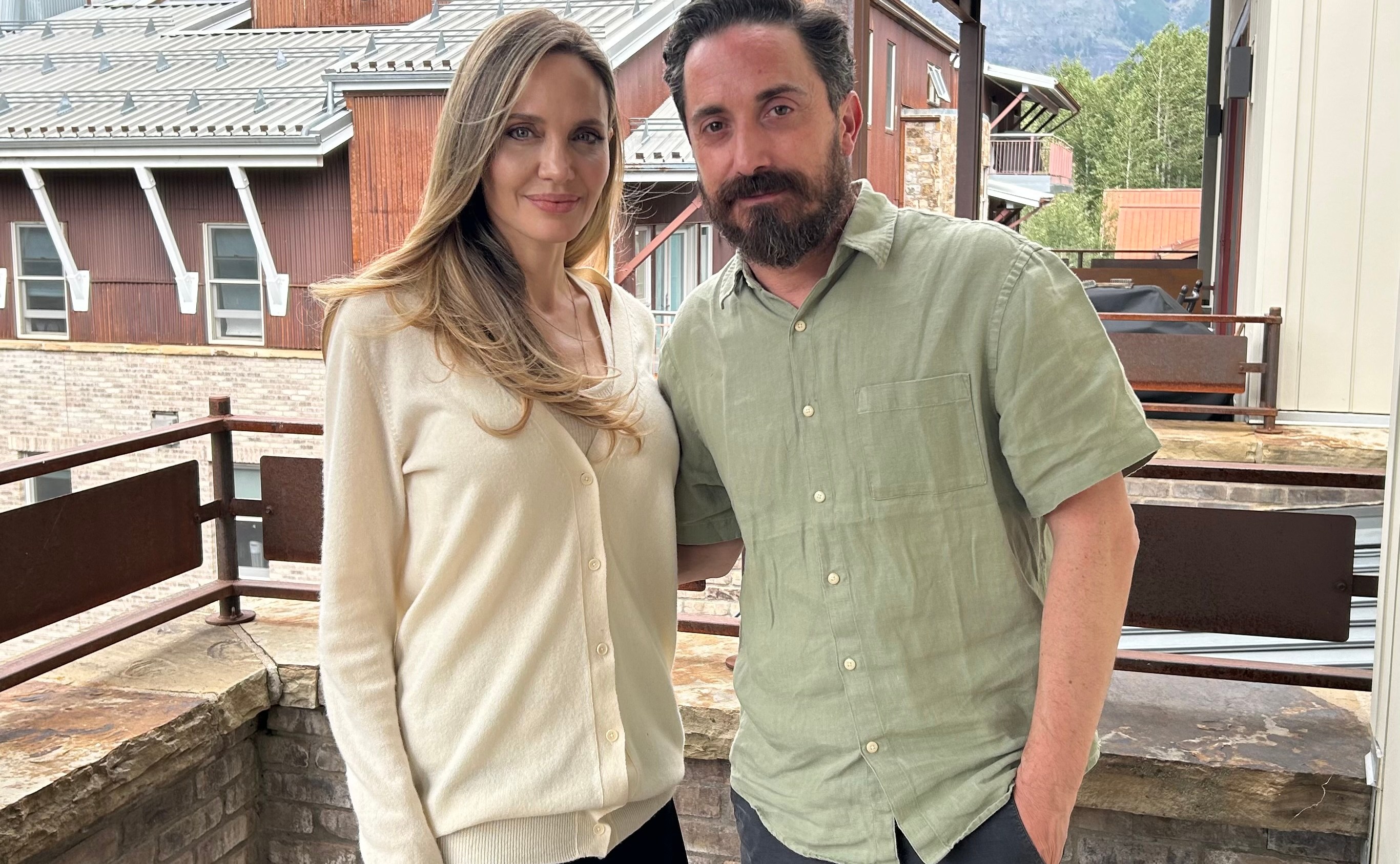 Angelina Jolie and Pablo  Larraín in Telluride.