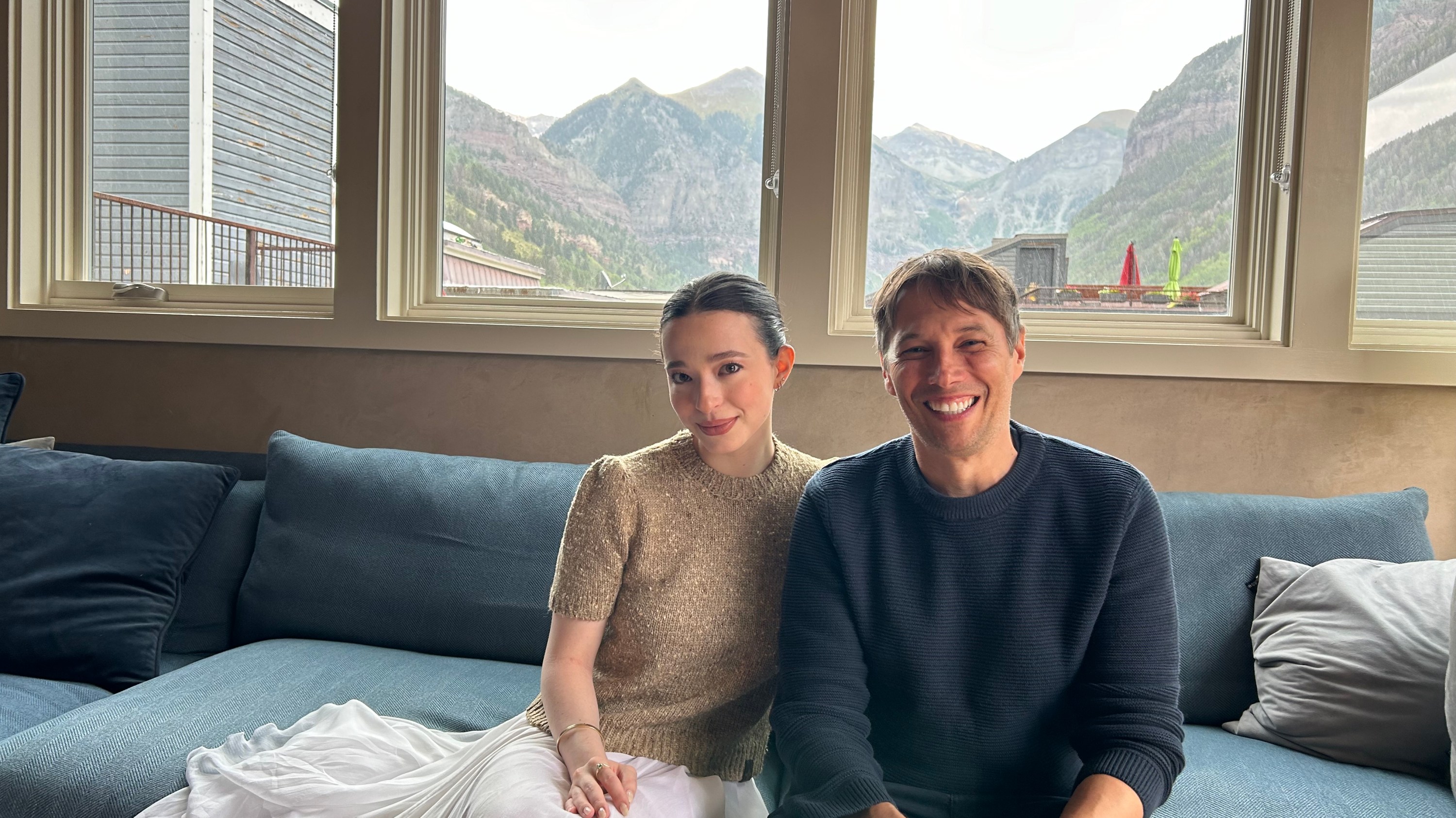 "Anora" star Mikey Madison and writer-director Sean Baker at the 2024 Telluride. Film Festival