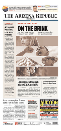 An example of a cover from The Arizona Republic in 2010.