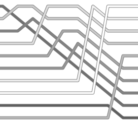 Example of insertion sort sorting a list of random numbers