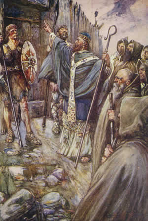 Columba at Bridei's fort.jpg