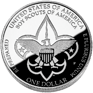 Boy Scouts of America Silver Dollar Centennial Commemorative Coin reverse.png