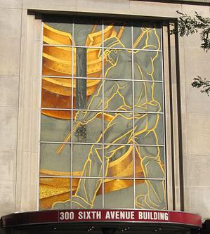  A wrought iron life-size facade of legendary steelworker Joe Magarac in downtown Pittsburgh