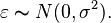 \varepsilon \thicksim N(0, \sigma^2).\,