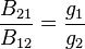 \frac{B_{21}}{B_{12}}=\frac{g_1}{g_2}