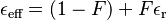 \epsilon_\text{eff}= (1-F) + F \epsilon_\text{r}