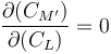  \frac { \partial (C_{M'}) }{ \partial (C_L)} = 0 