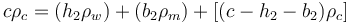  c\rho_c = (h_2\rho_w)+(b_2\rho_m)+[(c-h_2-b_2)\rho_c] 