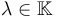 \lambda \in \mathbb{K}