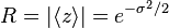 
R=|\langle z \rangle| = e^{-\sigma^2/2}
