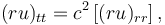  (ru)_{tt} = c^2 \left[(ru)_{rr} \right],