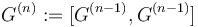 G^{(n)} := [G^{(n-1)},G^{(n-1)}]