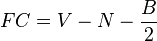 FC = V - N - \frac{B}{2}\ 