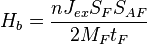 H_b = \frac{n  J_{ex}  S_F  S_{AF}}{2  M_F  t_F}