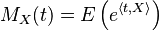  M_X(t) = E\left( e^{\langle t, X \rangle}\right) 