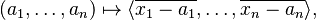 (a_1,\ldots, a_n) \mapsto \langle \overline{x_1-a_1}, \ldots, \overline{x_n-a_n}\rangle,