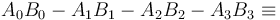 A_0 B_0 - A_1 B_1 - A_2 B_2 - A_3 B_3 \equiv 