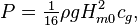 P = \tfrac{1}{16} \rho g H_{m0}^2 c_g,