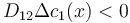 D_{12} \Delta c_1(x) < 0