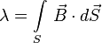 \lambda=\int\limits_S\, \vec{B} \cdot d\vec{S}