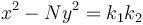  \ x^2-Ny^2=k_1k_2