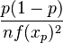  \frac{p( 1 - p )}{nf(x_p)^2}