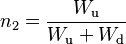 ~ n_2=\frac{W_{\rm u}}{W_{\rm u}+W_{\rm d}} ~