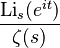 \frac{\operatorname{Li}_s(e^{it})}{\zeta(s)}