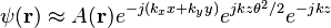 \psi(\mathbf{r}) \approx A(\mathbf{r}) e^{-j(k_x x+k_y y)} e^{jkz \theta^2/2 }  e^{-jk z}