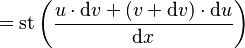 =\operatorname{st}\left(\frac{u \cdot \mathrm dv + (v + \mathrm dv) \cdot \mathrm du}{\mathrm dx}\right)