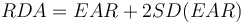 RDA = EAR + 2SD(EAR)