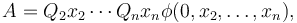 A = Q_2 x_2 \cdots Q_n x_n \phi(0, x_2, \dots, x_n),