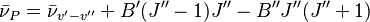 \bar \nu_P = \bar \nu _{v'-v''}+B' (J'' -1)J''-B''J''(J''+1) 