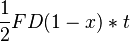 \frac{1} {2} FD(1-x)*t