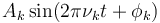 A_k \sin(2\pi \nu_k t + \phi_k)